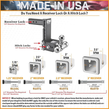 61573 | 2 Pack, Keyed Alike, Receiver Locks - Image 4