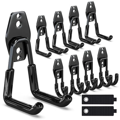 3-H Garage Wall Hooks 10 Pack, Heavy Duty Garage Hooks by 3-H