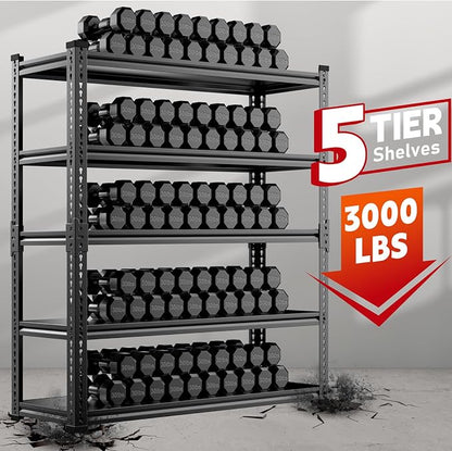 48" Wide Garage Shelving Heavy Duty 3000LBS, 5 Tier Adjustable Storage Rack - Image 6