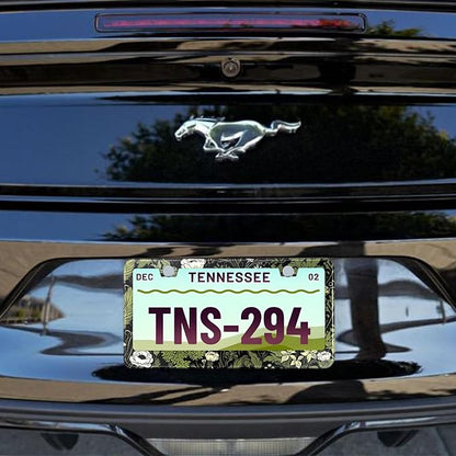 2 Pcs Sage Green Floral License Plate Frame Plant Flowers Stainless Steel - Image 7