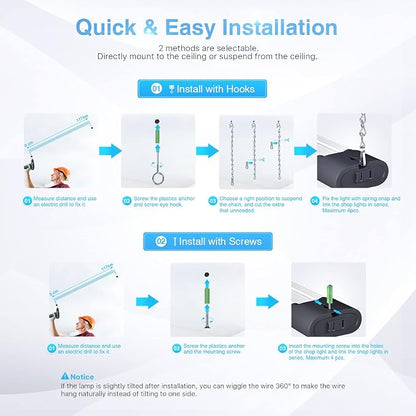 Ensenior 10 Pack Linkable Led Shop Light 4ft - Image 4