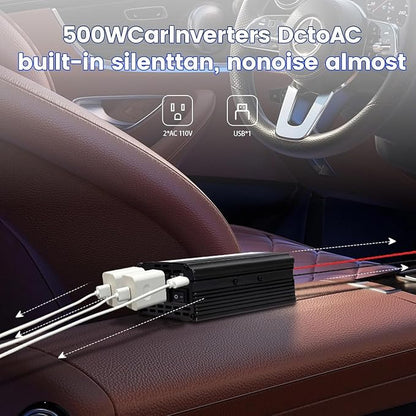 Power Inverter 1000W, Inverter 12v to 110v Car Power Inverters - Image 7