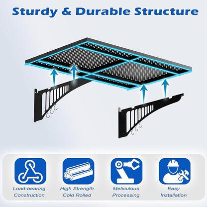 YOLENY 2-Pack 2x3FT Adjustable Heavy Duty Garage Wall Shelving, 500lbs Load - Image 2