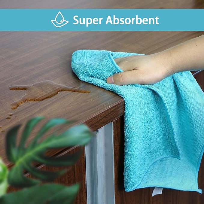HOMEXCEL Microfiber Cleaning Cloth, 24 Pack Cleaning Rags, Cleaning Towels - Image 4