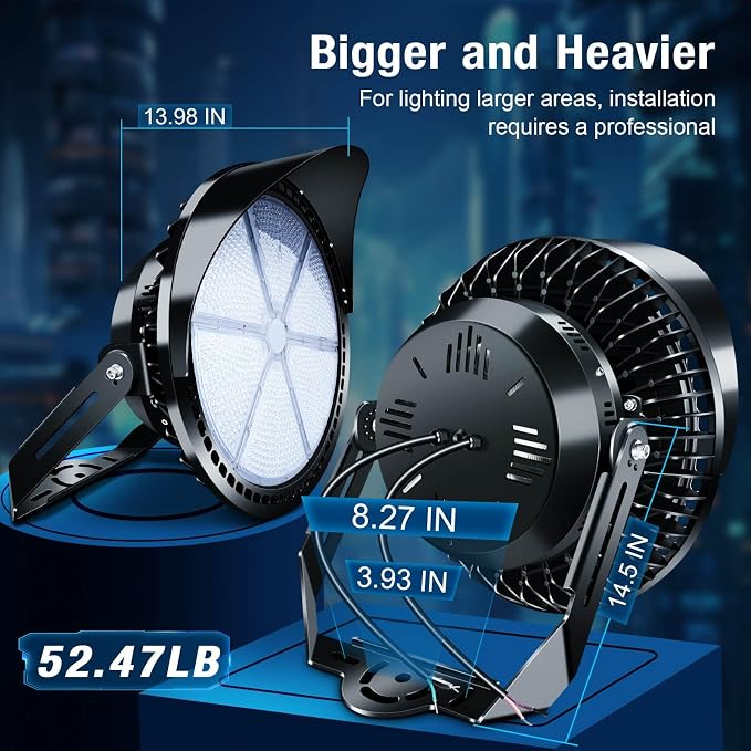 800W Outdoor LED Stadium Lights, Heavy Duty Round Floodlight Super Bright - Image 5