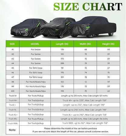 KouKou Car Cover Waterproof All Weather, 7 Layers Outdoor Car Covers - Image 6