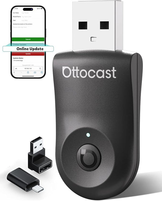 OTTOCAST Mini 2025-2-in-1 Wireless CarPlay/Android Auto Adapter, 5GHz WiFi by OTTOCAST-Stayconnectedstayahead