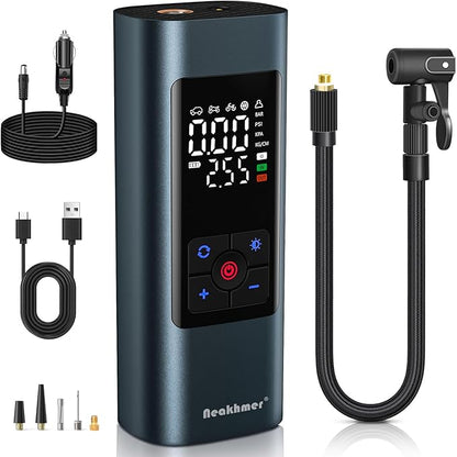 Tire Inflator Portable Air Compressor: Cordless Air Pump by Neakhmer