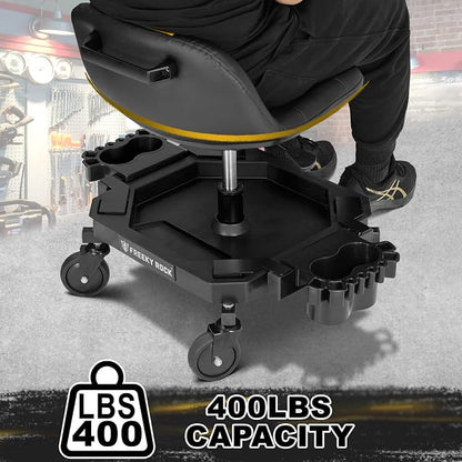 Rolling Stool with Wheels, Adjustable Height Pneumatic Garage Work Mechanic - Image 7
