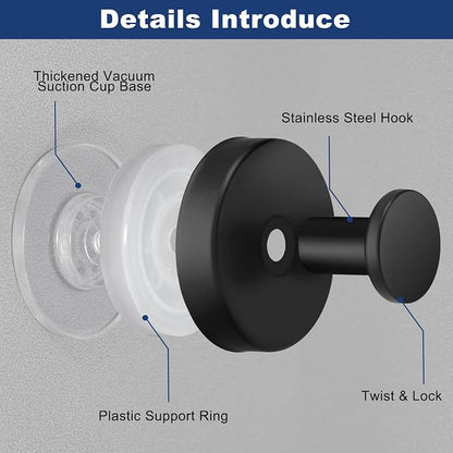 4 PCS Suction Cup Hooks for Shower, Hooks for Inside Shower, Removable Towel - Image 3