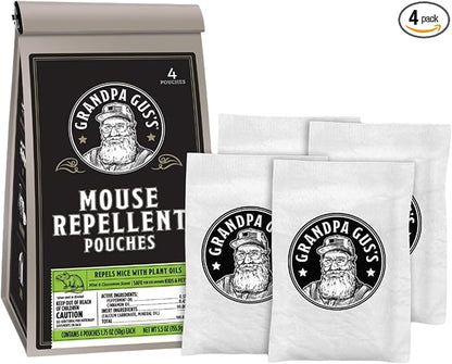 Grandpa Gus's Extra-Strength Mouse Repellent Pouches, Cinnamon/Peppermint Oils by GrandpaGussPestControlProducts