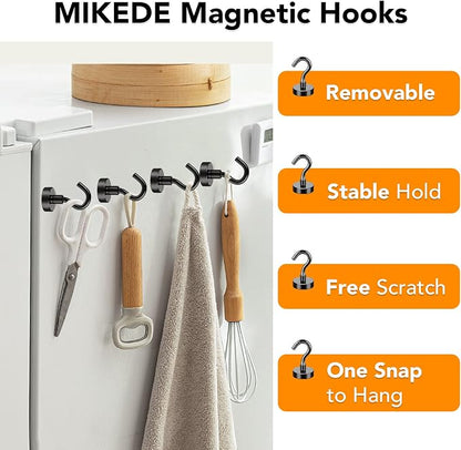 MIKEDE Magnetic Hooks, 25Lbs+ Black Heavy Duty Earth Magnets - Image 4