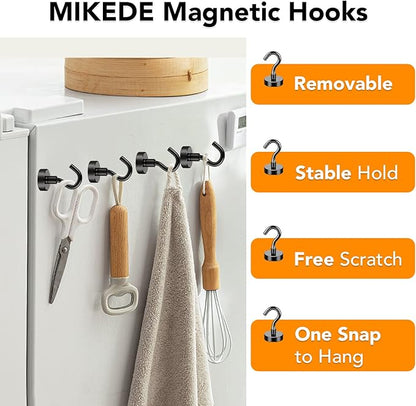 MIKEDE Black Magnetic Hooks Heavy Duty, 28Lbs+ Strong Neodymium Magnets - Image 4