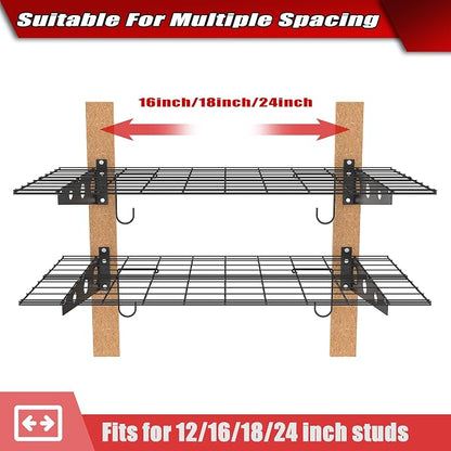 WALMANN 2 Pack Garage Wall Shelves, 2 x 4 ft/24 * 48 inch Wall Mounted Storage - Image 5