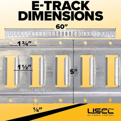 US Cargo Control E Track, Made in USA, 12 Gauge Steel 5 FT Galvanized E Track - Image 2