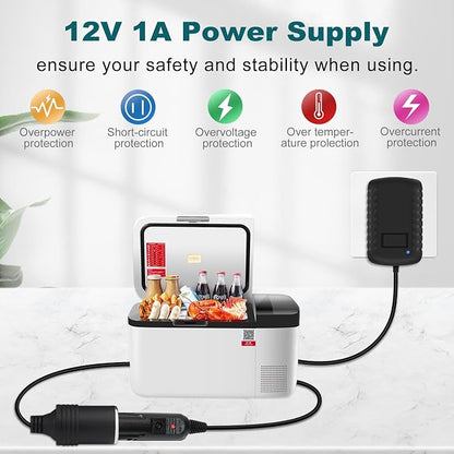 inShareplus 12V 1A 12W AC to DC Converter, 12 Volt Cigarette Lighter Adapter - Image 2