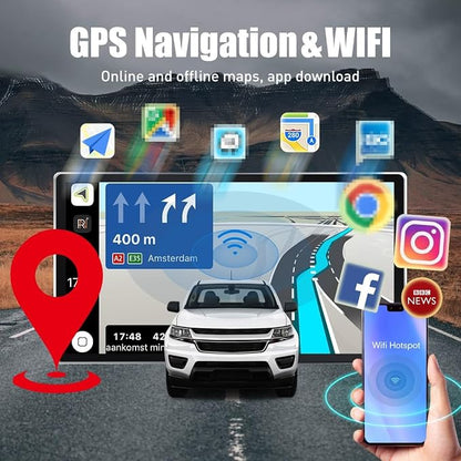 Kunfine Tesla Style Car CarPlay Android Auto Navigation Stereo GPS Radio - Image 3
