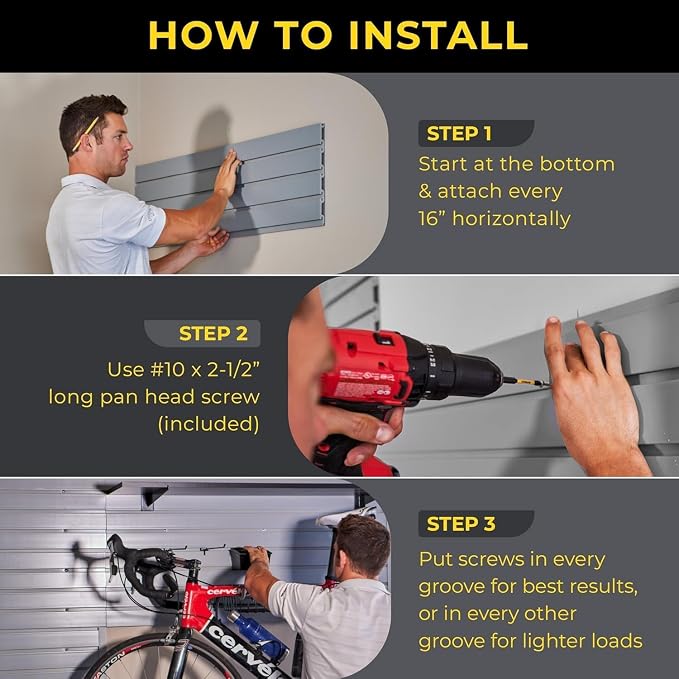 Slatwall Panel Garage Wall Organizer: Heavy Duty Wall Mounted PVC Wall Rack - Image 4