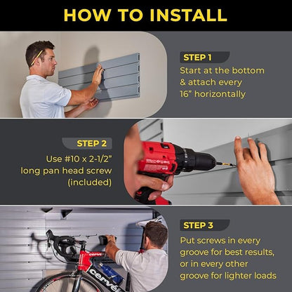 Slatwall Panel Garage Wall Organizer: Heavy Duty Wall Mounted PVC Wall Rack - Image 4