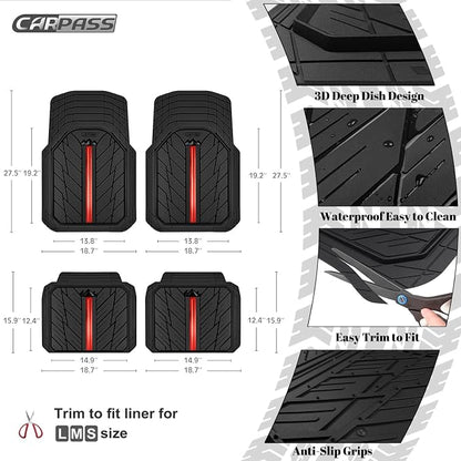 CAR PASS Metal Medium Rubber Floor Mats - Image 3