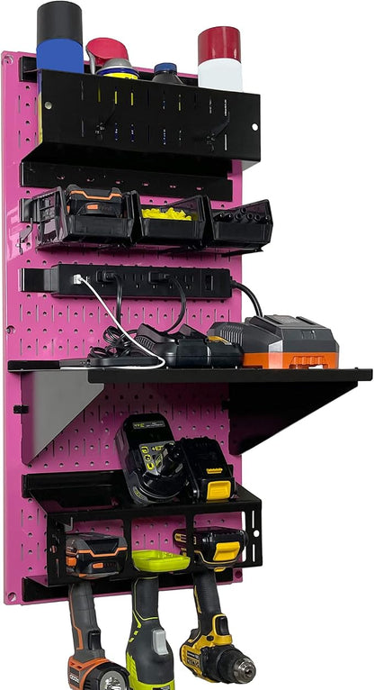 Wall Control Power Tool Storage Organizer Kit Cordless Drill Holder Charging by Wall+Control