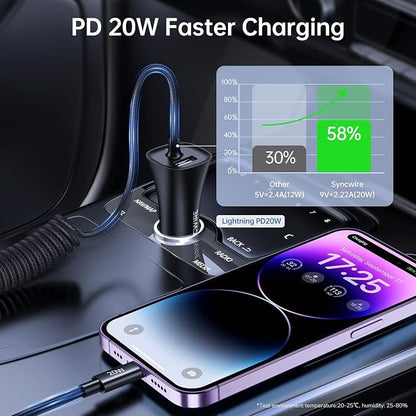 Syncwire iPhone Car Charger 32W Super Fast Car Charger iPhone Cigarette Lighter - Image 4