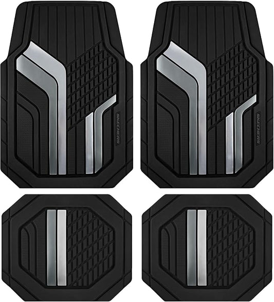 Skechers Heavy Duty Rubber Car Floor Mats, Dual Color Design Floor Mats by Skechers