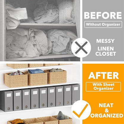 SpaceAid 9 Pack Bed Sheet Organizers and Storage, Foldable Sheet Organizer - Image 2