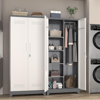 GREATMEET 72.8" Broom Storage Cabinet, Utility Cabinets - Image 4