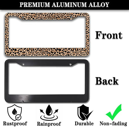 License Plate Frames Leopard Print Fun License Plate Frame Protector Cute - Image 3