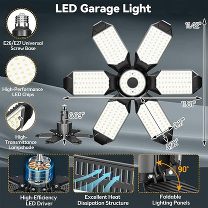 LED Garage Light 2 Pack Super Bright 15000LM LED Shop Ceiling Lights 6500K - Image 3
