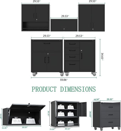 Metal Tool Cabinet, Garage Storage Cabinet System, Wall Cabinet & Locking - Image 2