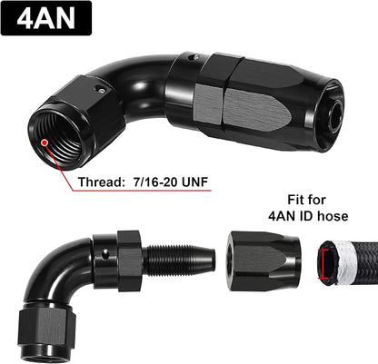 EVIL ENERGY 4AN 90 Degree One Piece Full Flow Hose End Fitting Swivel - Image 2