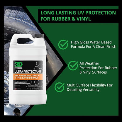 3D Ultra Protectant Tire Shine Spray – Water-Based High Gloss Tire Dressing | - Image 2