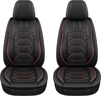 Pariitadin Leather Car Seat Covers Front Pair, Waterproof Faux Leather Seat - Image 2