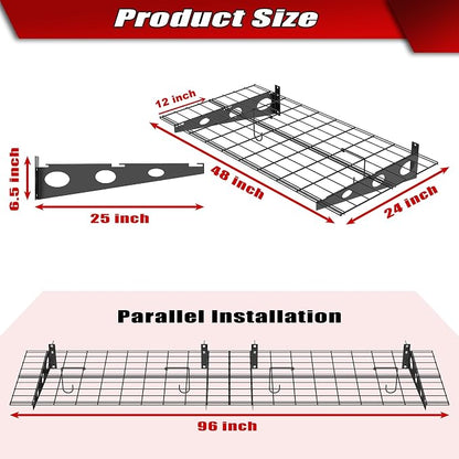 WALMANN 2 Pack Garage Wall Shelves, 2 x 4 ft/24 * 48 inch Wall Mounted Storage - Image 3