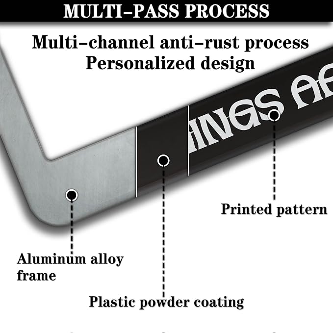 License Plate Frame Black and White Front License Plate Bracket - Image 5