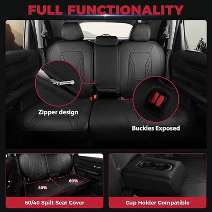 FREESOO Seat Covers for Honda CRV, Custom Fit Seat Covers Full Set, CRV LX EX - Image 5