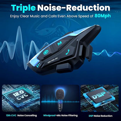 gearelec Motorcycle Helmet Bluetooth Headset Shark Pro Motorcycle Bluetooth - Image 4