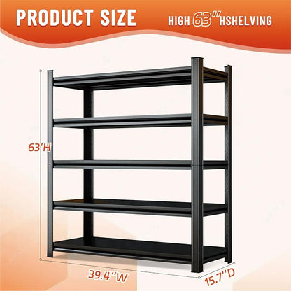 Heavy Duty 5-Tier Shelving Unit 2500LBS Capacity - Image 2