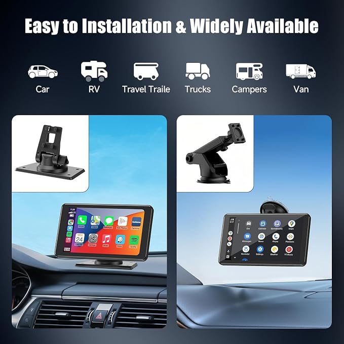 Wireless Carplay Screen for Car 7" HD Portable Car Stereo Touchscreen - Image 6