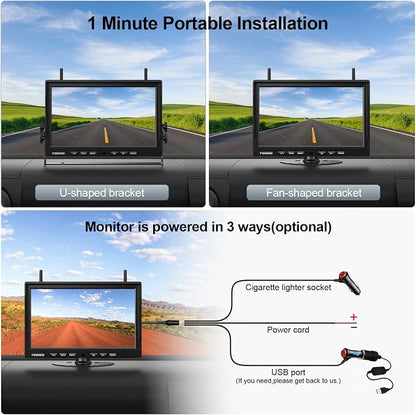 Fookoo HD 10" Magnetic Wireless Backup Camera, Rechargeable 2 Side View 1 Rear - Image 7