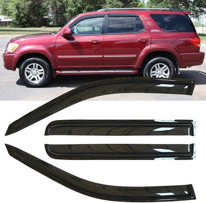 4pcs Outside Mount Style Window Rain Guards Durable Side Wind Deflectors Dark by Deebior