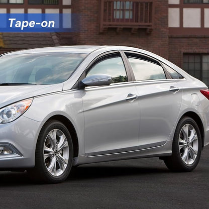 Window Visors Rain Guards for 2011 2012 2013 2014 Hyundai Sonata, Out-Channel - Image 3