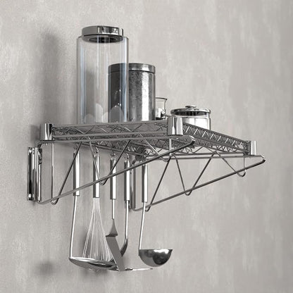 14" x 24" Chrome Wire Wall Mount Shelf - Image 6
