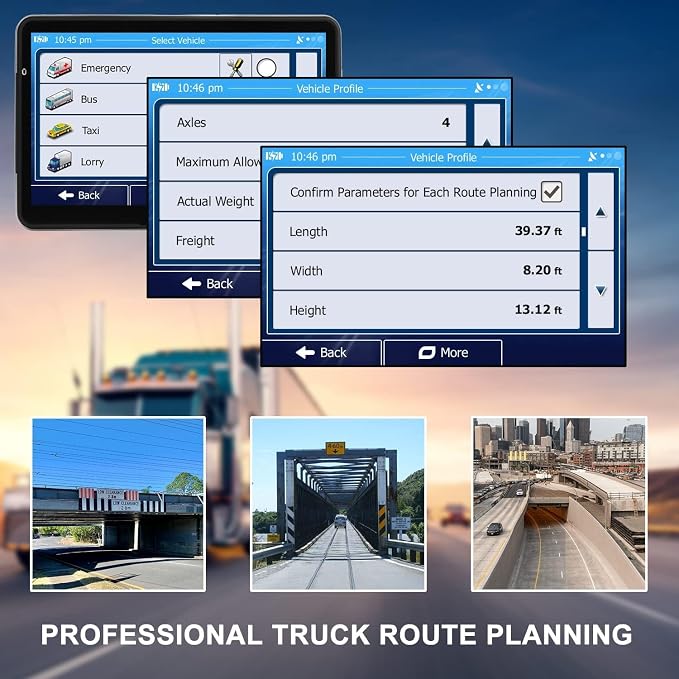GPS Navigator for Car Truck RV, 9 ” Trucker GPS for Semi Truck 2025 Map， Real - Image 5