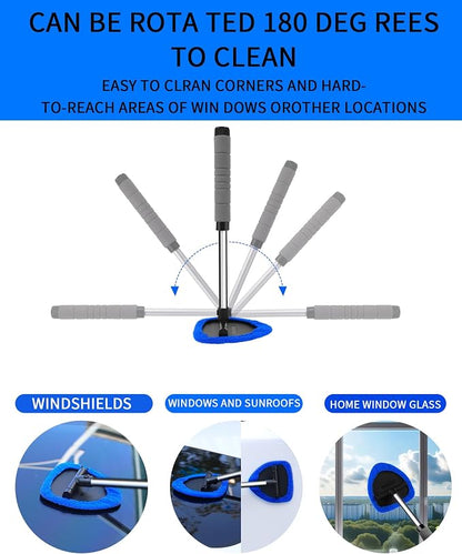 Auto Window Cleaning Tool, Retractable Windshield Cleaner Wand, Car Window - Image 4