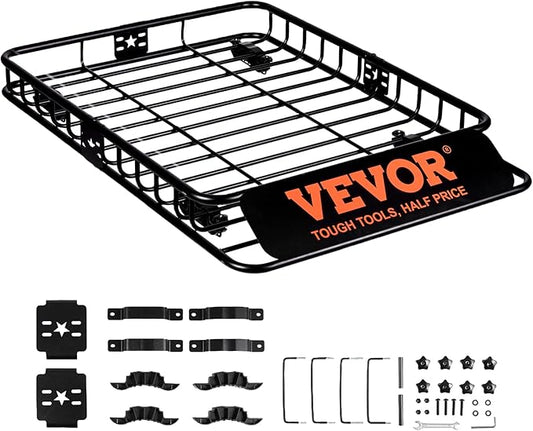 VEVOR Roof Rack Cargo Basket, Heavy-Duty 200 LBS Capacity Universal Roof Rack by VEVOR