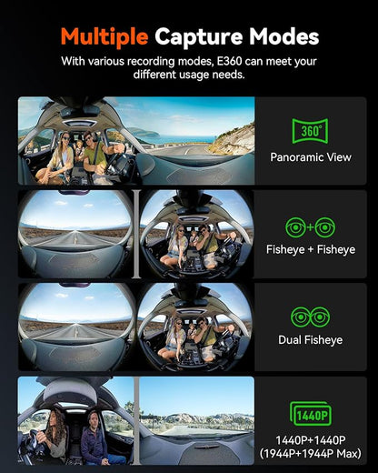 Vantrue E360 Plus 3 Channel 360 Degree WiFi Dash Cam, Dual STARVIS 2, - Image 7