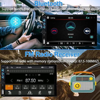 Double Din Car Stereo with Wireless Carplay and Wireless Android Auto, 7 Inch - Image 3